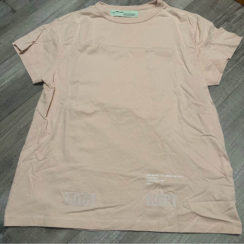 KITH x Off White Palette Flocked Soft Pink T Shirt Medium